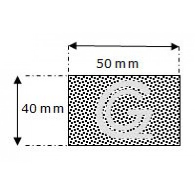 Rechthoekig mosrubber snoer | 40 x 50 mm | per meter